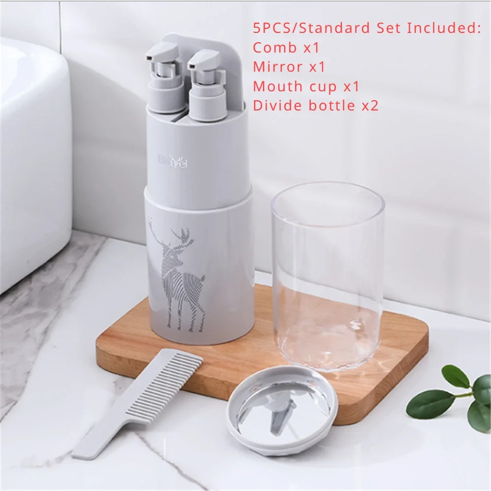 Multifunction Portable Travel Camping Wash Set Toothpaste Shampoo Storage Bottle Bathroom Travel Cup Toothbrush Organizer Box