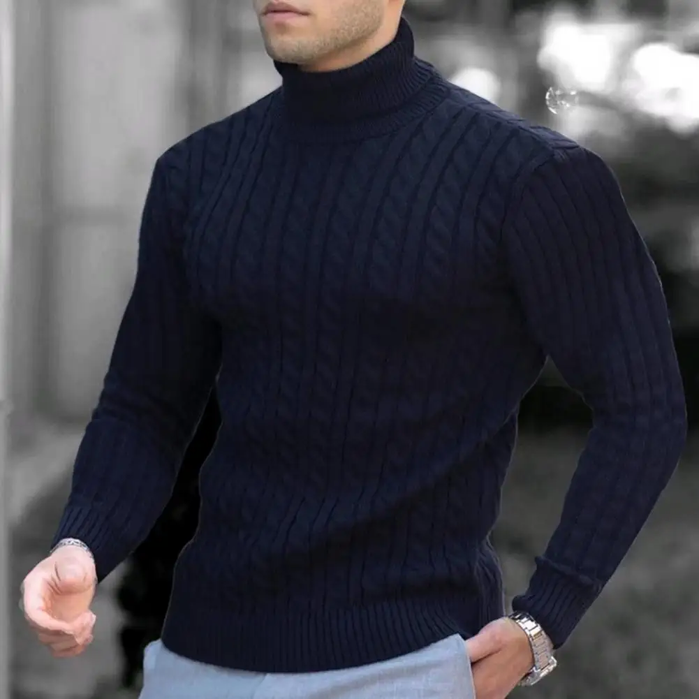 

Autumn Winter Turtleneck Sweater Men Top Solid Color Long Sleeve High Neck Basic Sweater Top Winter Men Clothing 2023