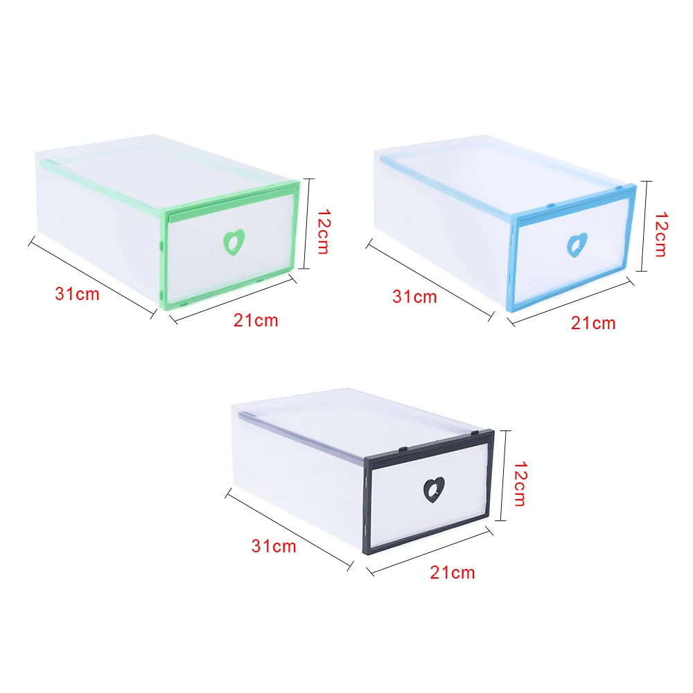 8 PCS Shoe Box Storage Shoe Organizer Plastic Cabinet High Transparent Sneakers Storage Shoes Box Dustproof Decorative Box