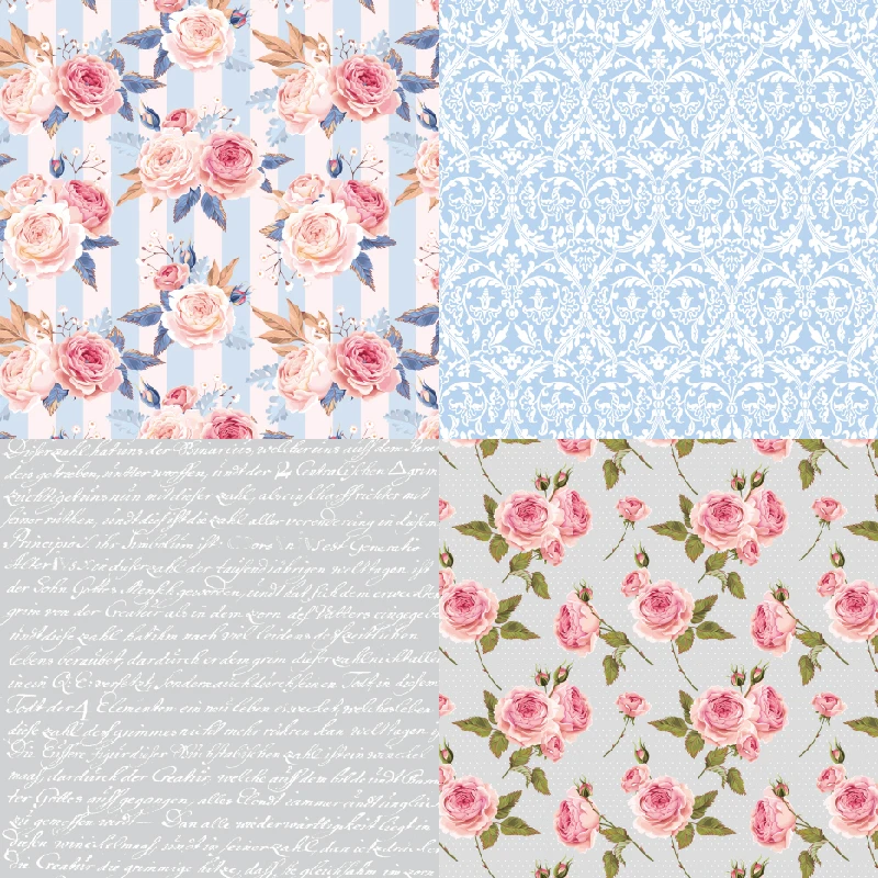 Scrapbook Paper Scrapbooking Material Scrapbook Materials Scrapbooking Paper Panalisacraft 24 sheets 6"X6" Rose Flower vintage Scrapbook paper Scrapbooking patterned paper pack DIY craft Background