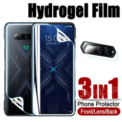 Versatile 3 - in - 1 Water Gel Protection Set: Screen, Back, and Lens Film for 3 IN 1 (For BlackShark 5 RS)