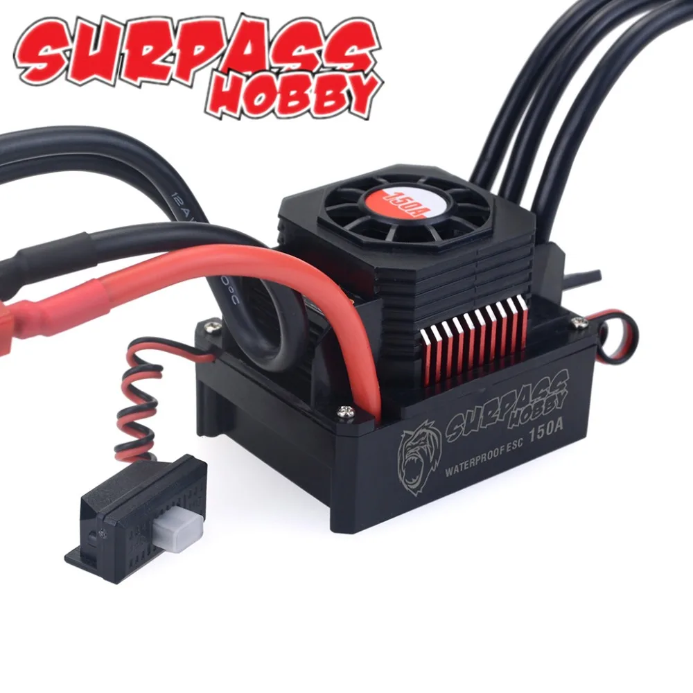 ESC Surpass 150A 3-6S Brushless Etanche pour RC 1/10 1/8 Buggy Monster