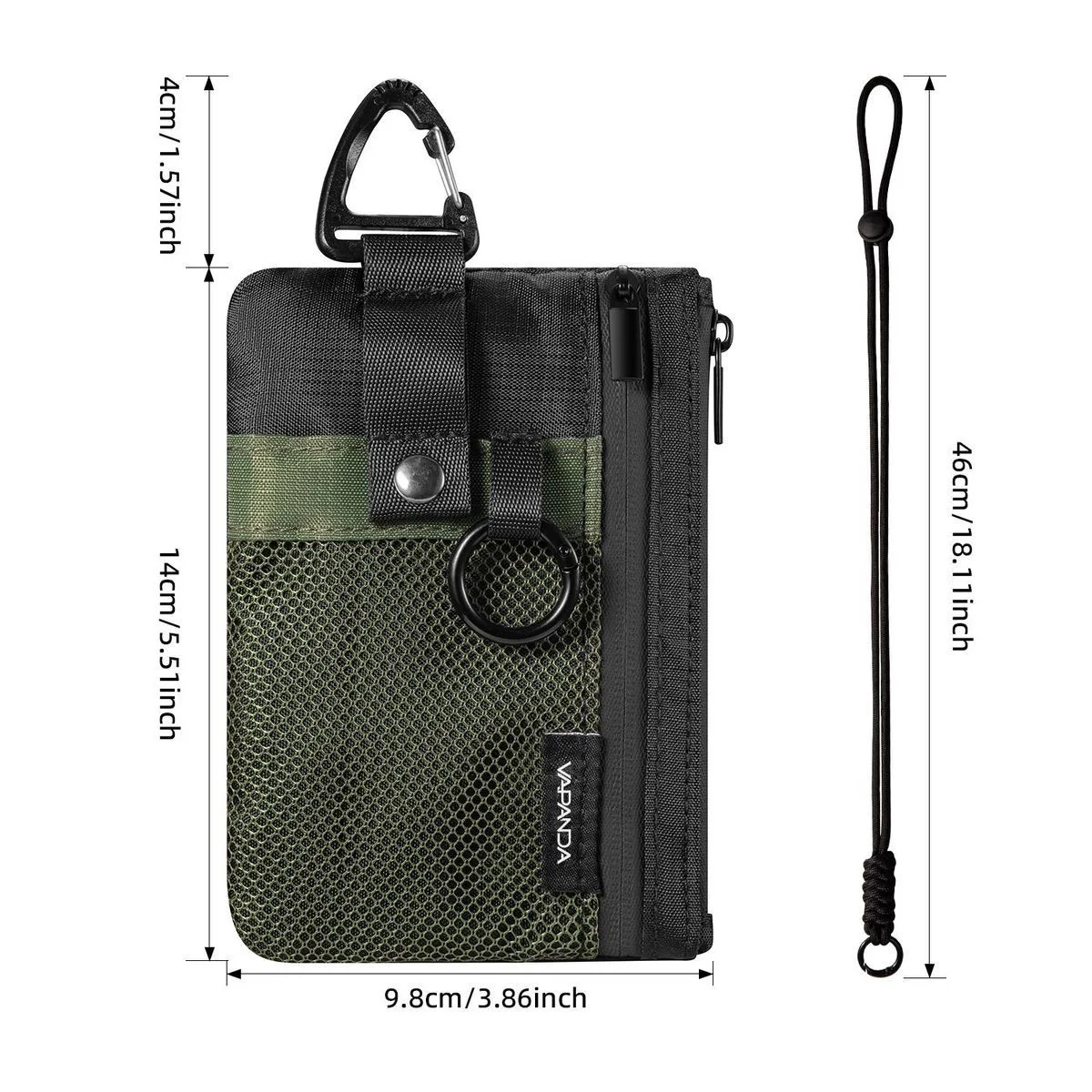 RFID Blocking Tactical Wallet with Lanyard – Durable EDC Pouch for Outdoor and Camping Essentials