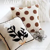 Juste de coussin rétro pour canapé, taie d'oreiller, marron, plante, avoine, crème légère, luxe, salon, tête de lit, Premium 5