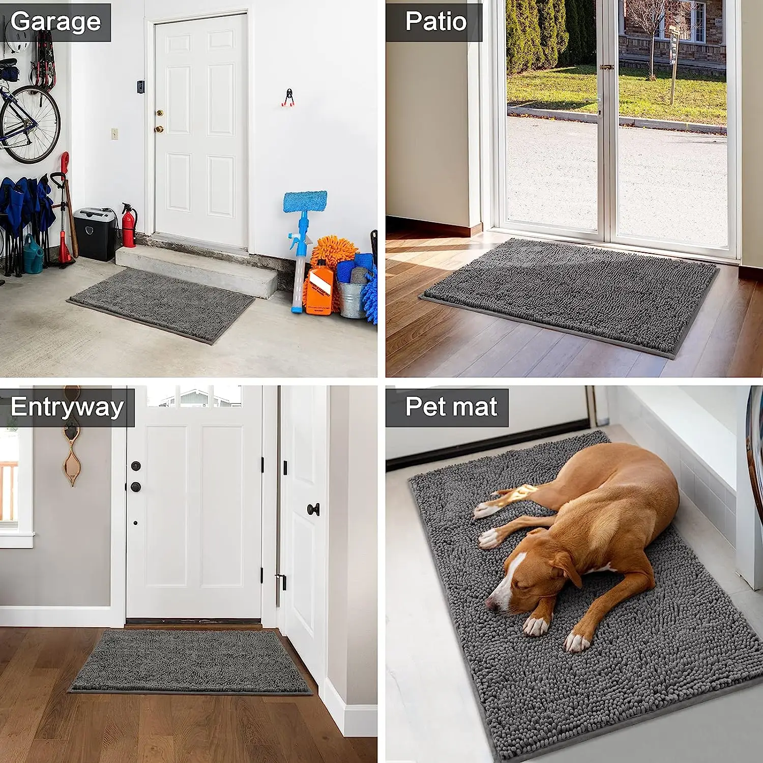 Dog Door Mat for Muddy Paws, Absorbs Moisture and Dirt, Absorbent Mat