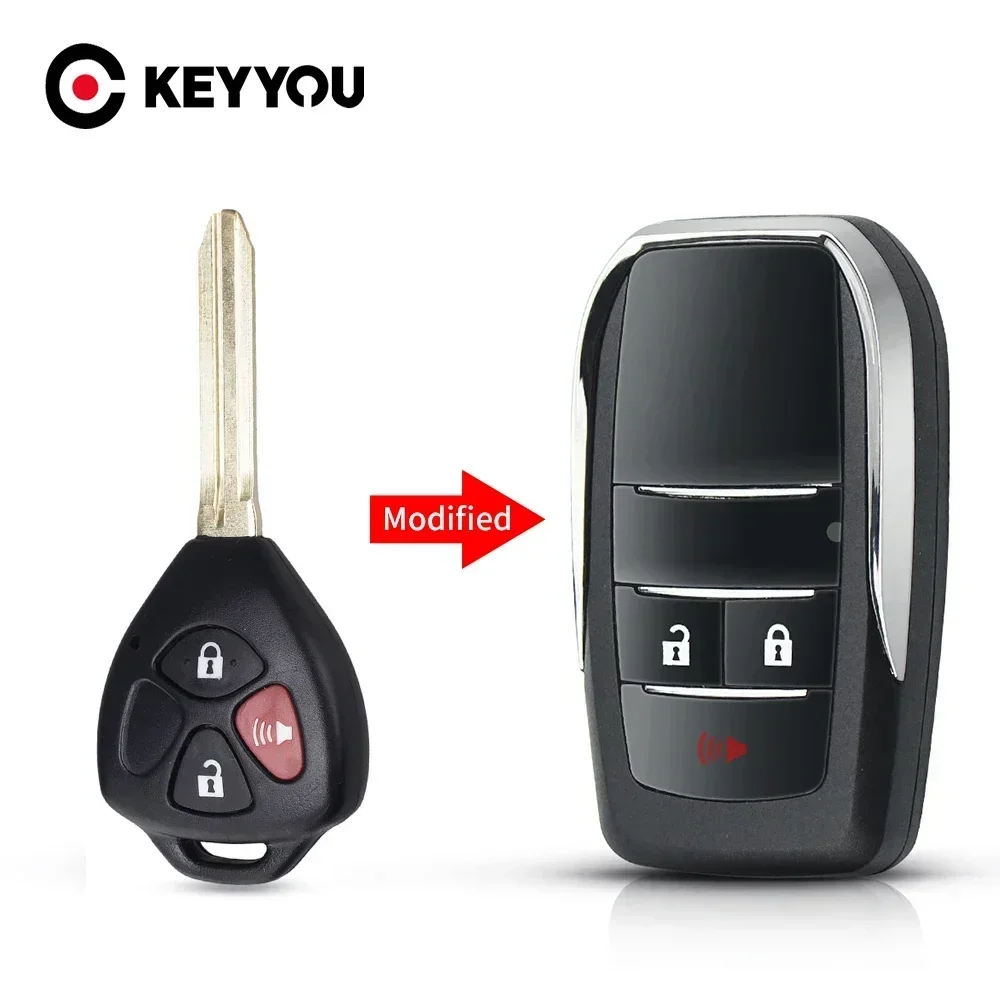 KEYYOU Modified Flip Key Shell Case For Toyota Reiz Camry Rav4 Yaris ...