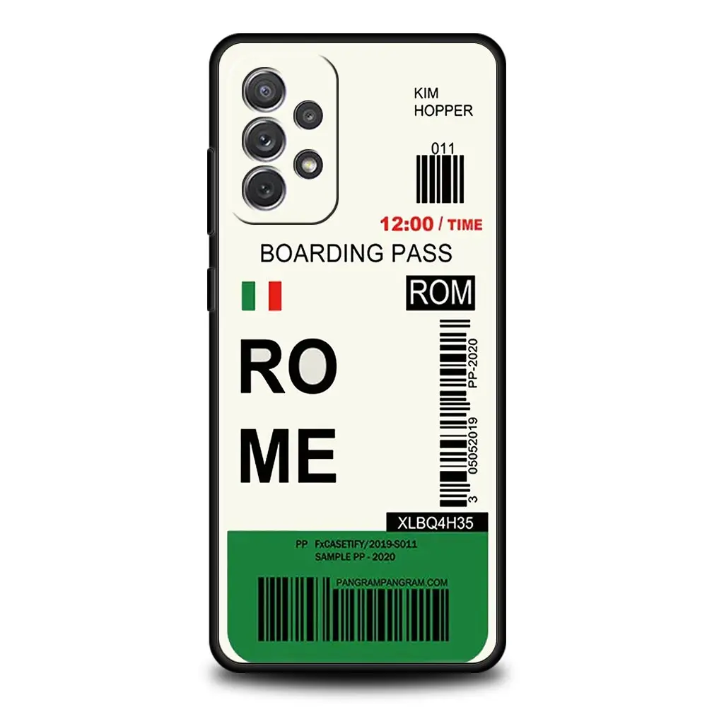 World City Travel Ticket New York London Phone Case Cover