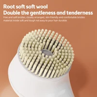 Electric Body Brush Back Scrubber for Shower Type-C Rechargeable IPX7 Waterproof 3 Gears 6-in-1 Shower Brush Heads Cordless 2