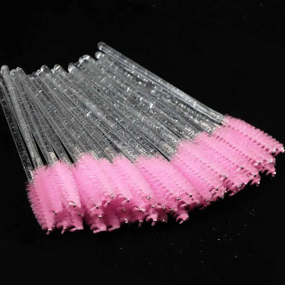 50-Pack Disposable Crystal Eyelash Brush and Comb Set - Professional Makeup Beauty Tool
