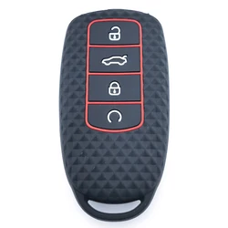 Silicone Remote Key Case Cover and Holder (Red line)