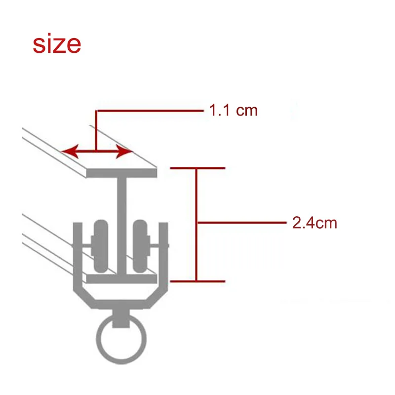 Description Picture 5 of item1/3/4/5/6M Flexible Ceiling Mounted Curtain Track Rail Straight Slide Windows Plastic Bendable Home Window Decor Accessories