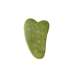 Xiuyu Jade Gua Sha Facial Massage Tool for Skin Firming and Care (ArmyGreen)