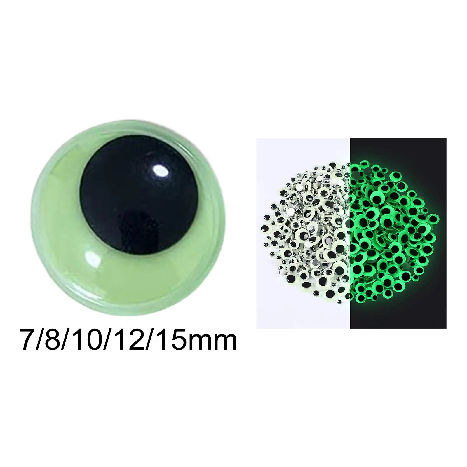 Glow in The Dark Eyes Round Stick on Sticky Movable Eyes Googly for Soft Toys Scrapbooking Crafts Decoration Halloween