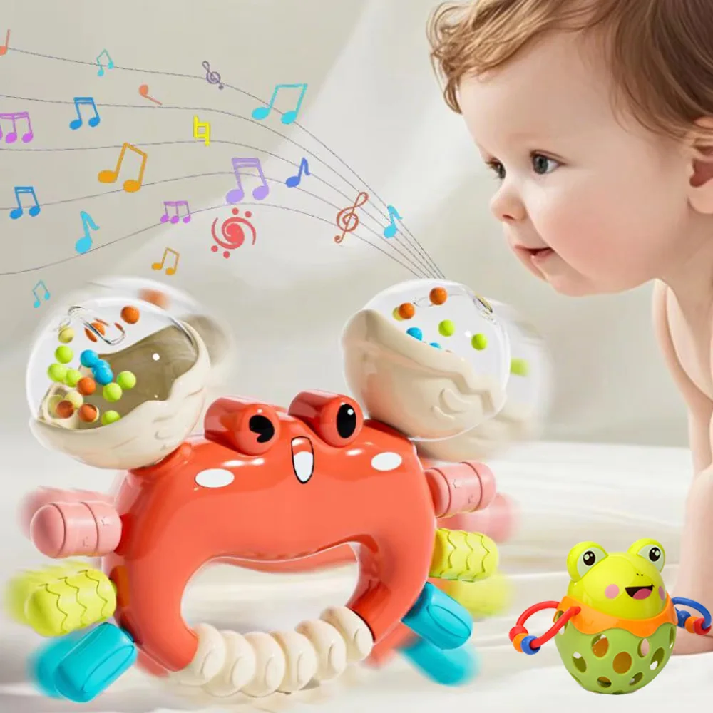 Baby Rattle Toys Hand Rattle Teething Toy for Newborn 0 6 12 Months