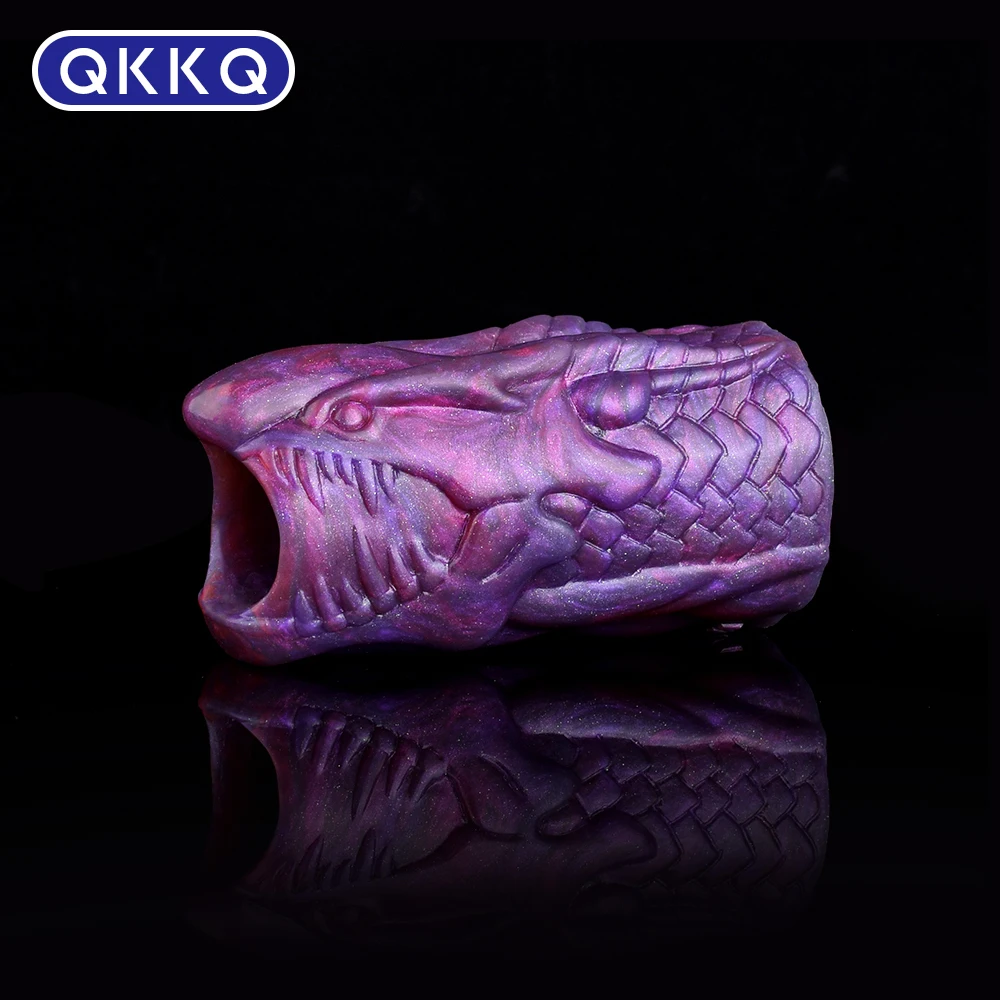 

QKKQ Wearable Fantasy Dragon Penis Sleeve For Men Cock Stretchable Masturbate Enlargement Adult Products Gay Silicone Sex Toys