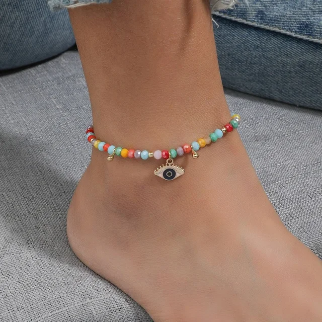 2022 Black White Red Mixex Color Beaded Anklets For Women