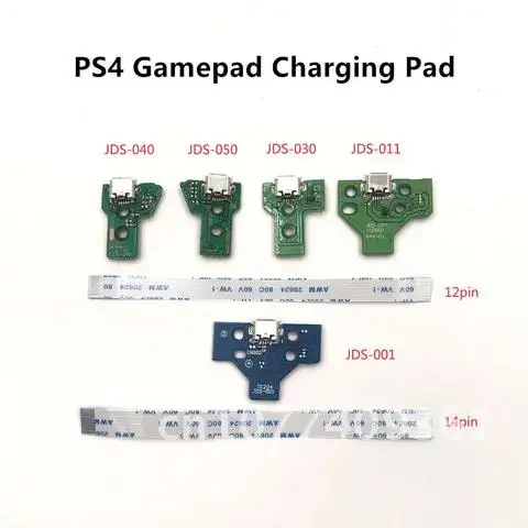 

USB Charging Port Socket Circuit Board for PS4 Accessories 12Pin JDS 011 030 040 055 14Pin 001 Connector Controller