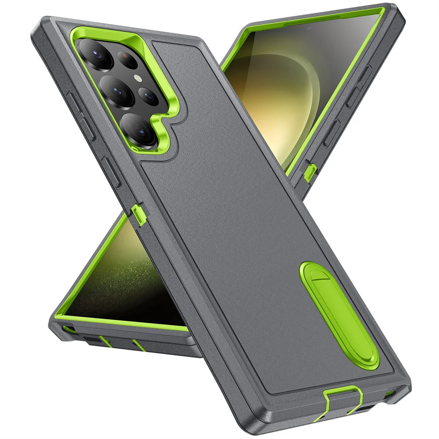 Hybrid 3 In 1 Military Grade Defender Case for Samsung Galaxy S26 Ultra/S23 FE/A56/A36/A15/A14/A13/A54/A53 Kickstand Body Cover