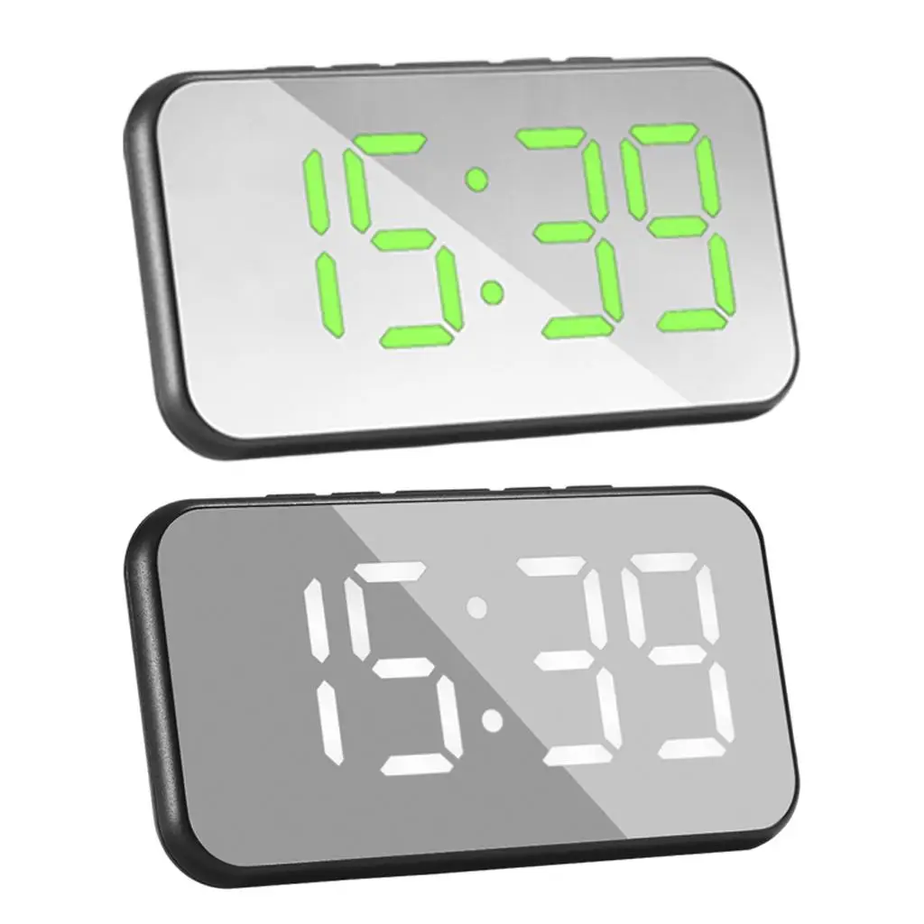 

Modern Digital LED Display Clock Mirror Temperature Clock Desk Decor
