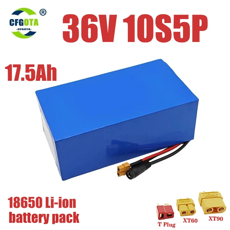 

36V 10S5P 17.5Ah 1000W 18650 Lithium Ion Battery Pack Original high power for Electric Bicycle Engines, Built-In BMS Protection