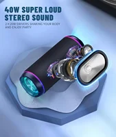 Ortizan Bluetooth Speaker X30, V5.3 Wireless IPX7 Waterproof Shower Speaker,40W HiFi Stereo Sound,TWS Pairing,30H Music Playtime 2