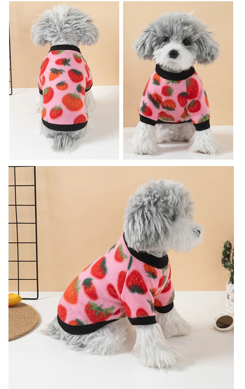 Klassische Bedruckte Welpen- und Katzen-Hoodies Polar Fleece Winter Warme Haustierkleidung für Kleine Hunde Chihuahua Pullover Mascotas Sweater – Detail 3
