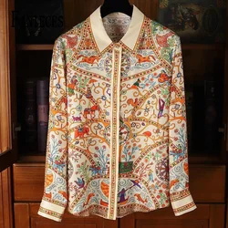 FANIECES S-3XL Vintage Women's Shirt Spring Long Sleeve Luxury Print Blouses Casual Tops Elegant Blusas Mujer قمصان وبلوزات