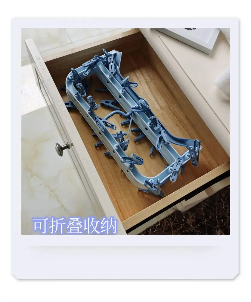 Description Picture 5 of itemThickened Drying Rack Socks Underwear Drying Rack Student Dormitory Multi-clip Folding Essential Multi-functional Drying Rack