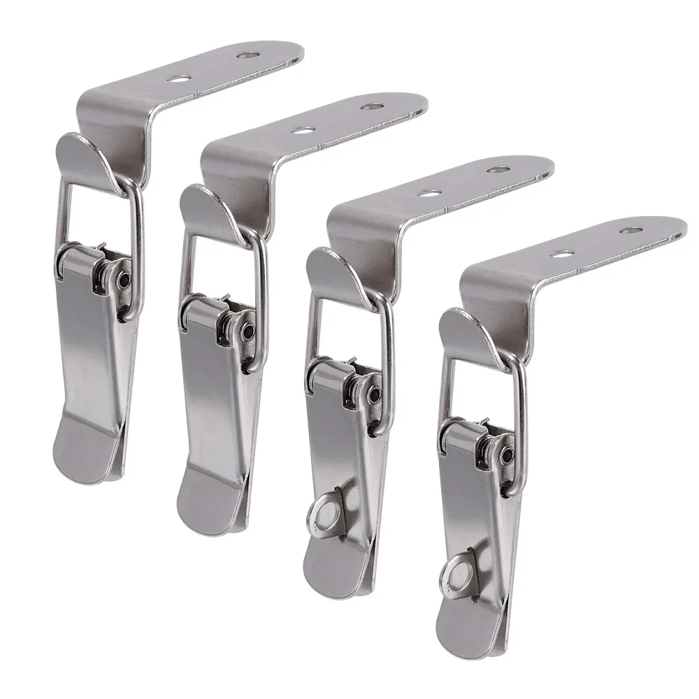 Toggle Latches Wooden Box Hasps Clamp Hook Stainless Steel Spring Catch Clasps 90 Degrees Duck-mouth Buckle Hook Boxes Draw Toggle Clamp Hasps toggle latches,jewelry box hasps,decorative latches,furniture hardware,buckle clamp