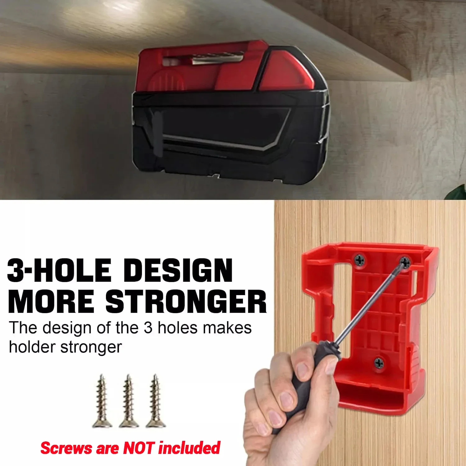 5PCS Kunststoff Batterie Lagerung Fall Halter Rack für Makita/Bosch/Dewalt/Milwaukee 18V Li-Ion Geräte maschine Bohrer batterie Halter – Detail 8
