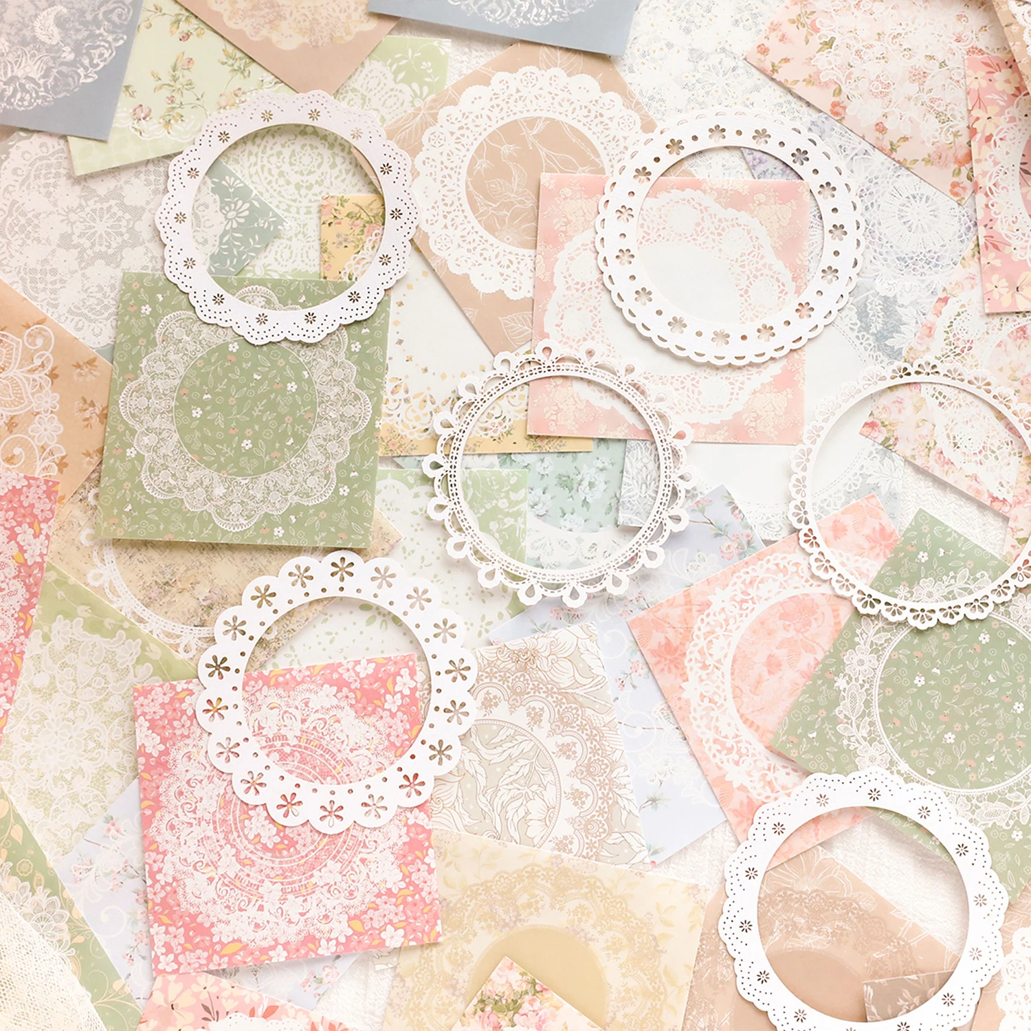 Vintage Lace Scrapbook Paper Materials Non-sticky Collage Paper for Journals Notebooks DIY Crafts Creative Aesthetics Stationery 2