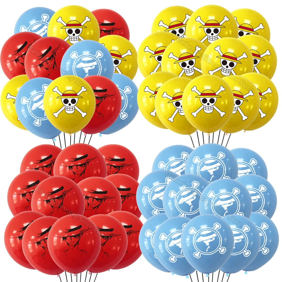 【最終値下げ】acka. balloon form one-piece 12/24Pcs One Piece Luffy Pirate Flag Latex Ballon Children's
