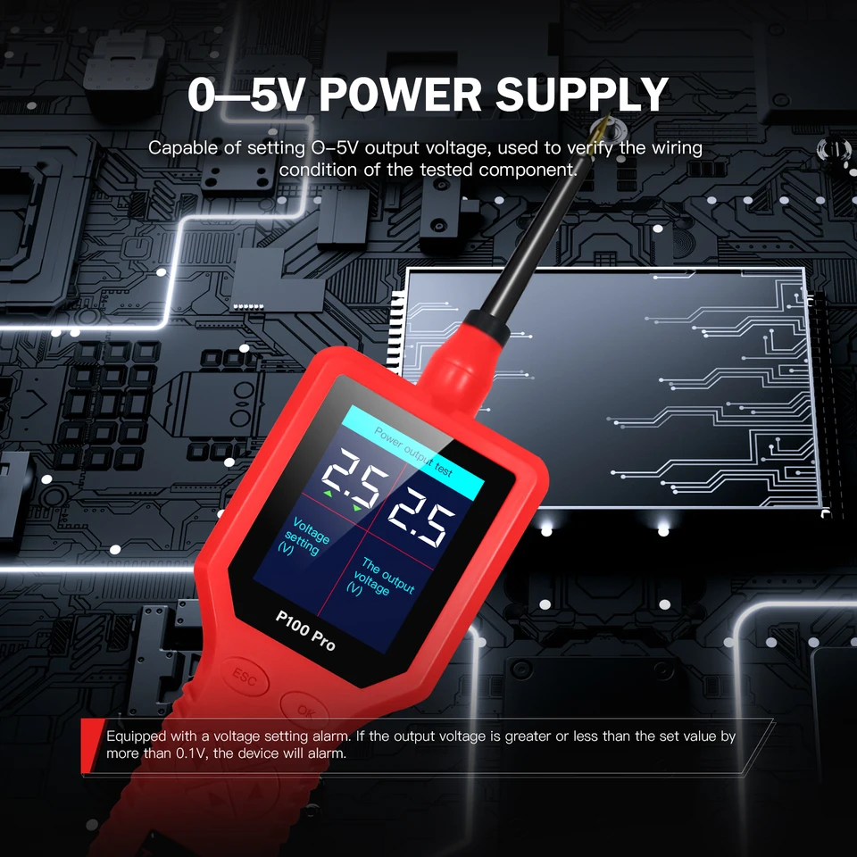 Testador Circuito Automotivo TopDiag P100 Pro | Multímetro Digital | 9-30V
