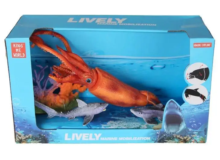 Deluxe Marine Animal Playset with Movable Joints - Whale, Shark, Octopus, Dolphins, Squid, and Coral