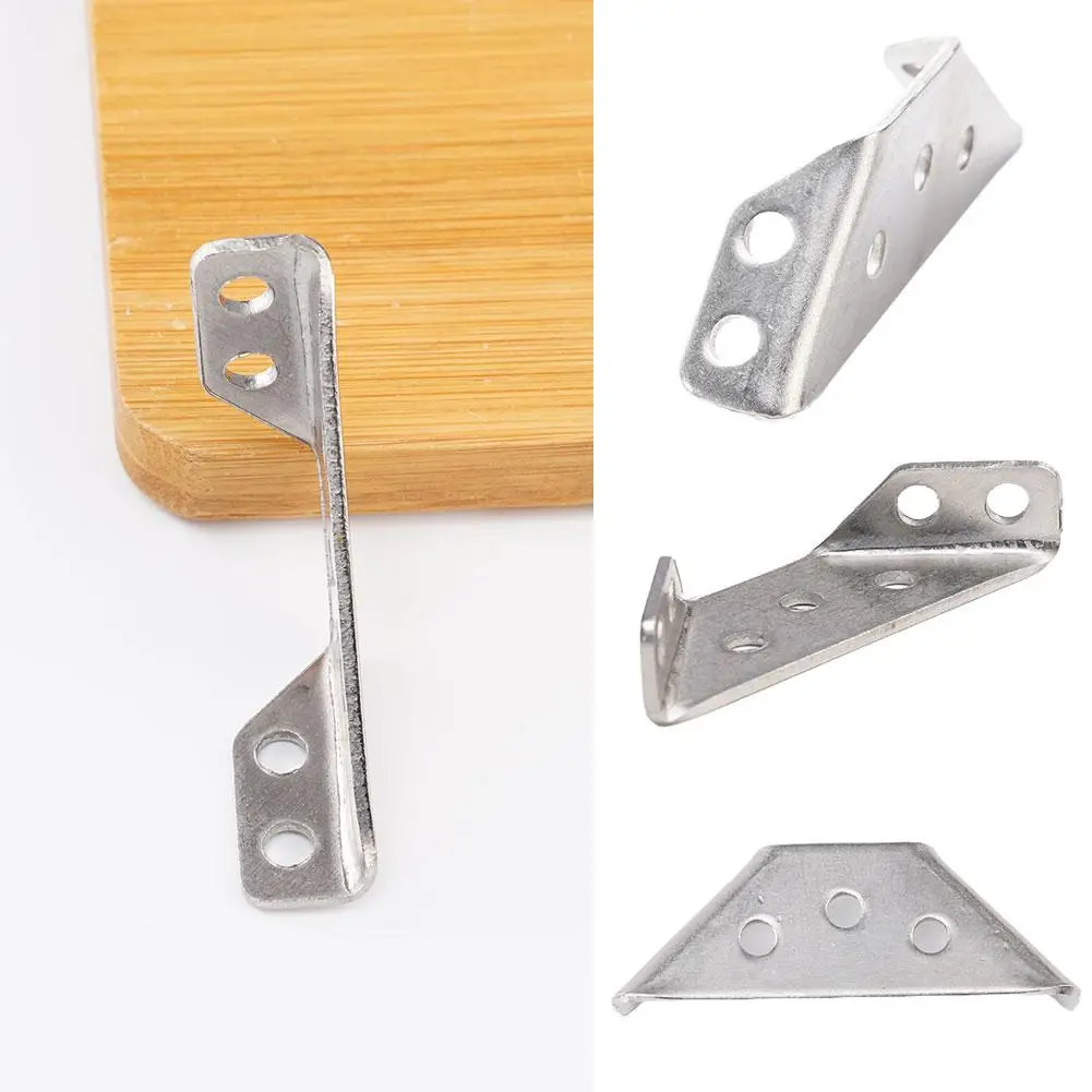 1pcs Universal Furniture Corner Connector Stainless Triangular Steel Corner Fastener Furniture Small Code Tool Universal Su D2V5