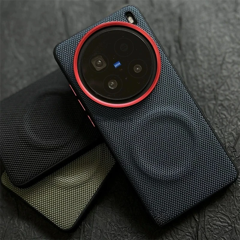 Premium Woven Fabric Shockproof Case with Alloy Lens Protection