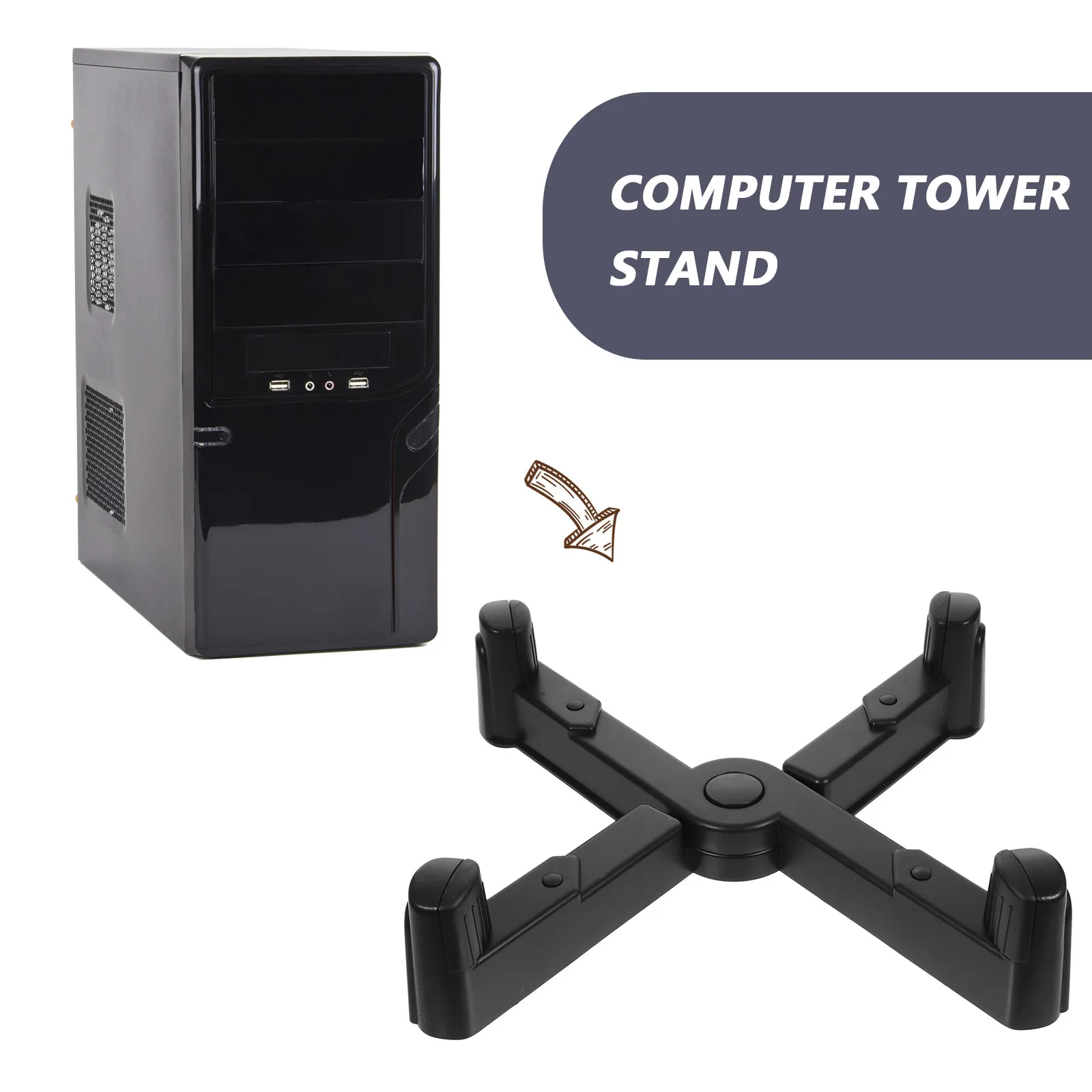 4륜 이동식 PC 타워 스탠드 헤비 듀티 스틸 프레임 컴퓨터 홀더 데스크탑 CPU 냉각 스토리지 랙 PC 액세서리