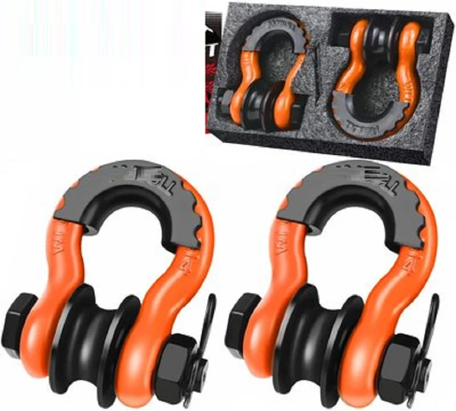 3/4 ”2 stücke 70000lbs U typ heavy duty geschmiedet D-ring schäkel u-haken schleife haken anhänger seil automobil SUV änderung rettungs – Detail 17