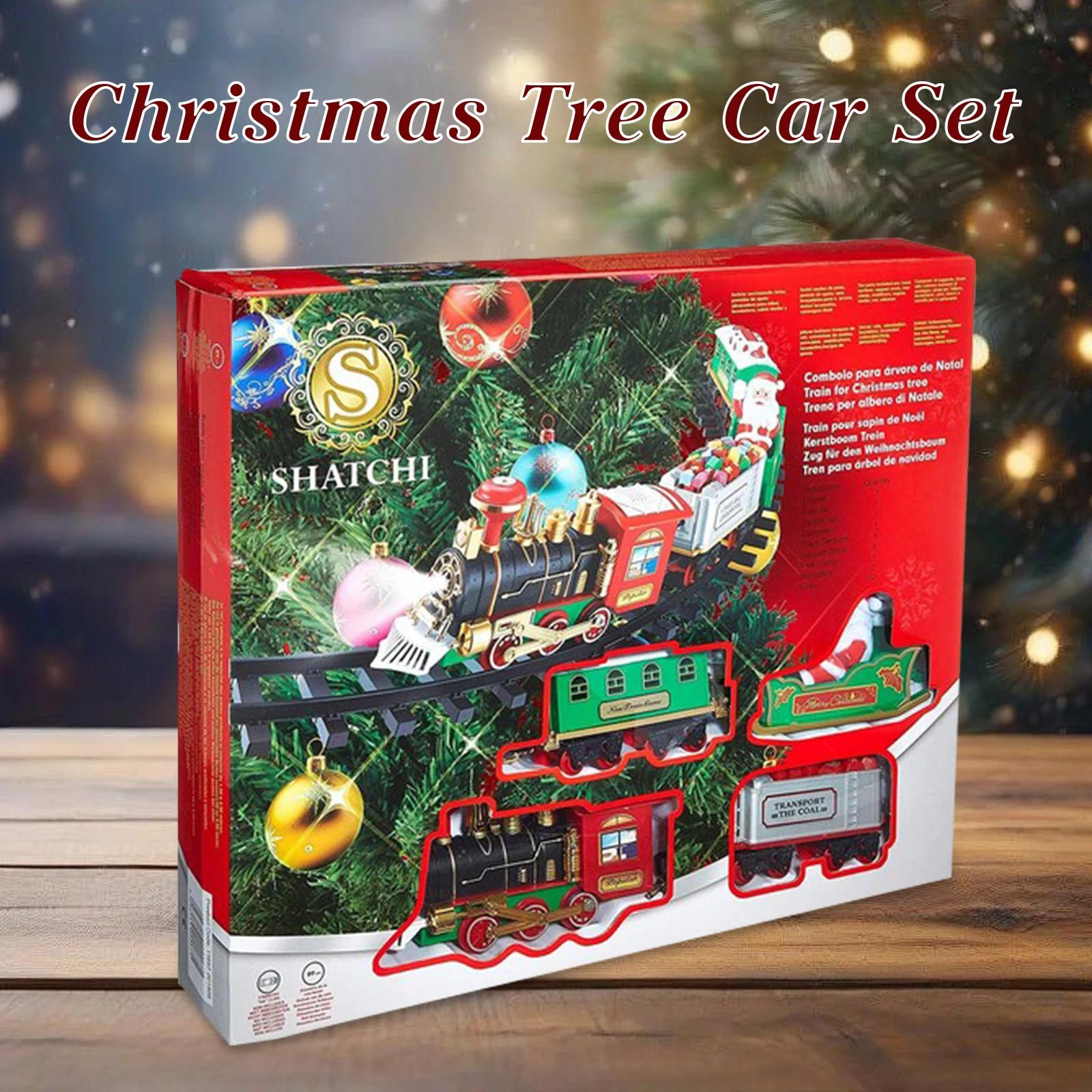 Hanging Christmas Train Set with Light Sound Christmas Toy Train Electric Tracks Toys for Kids Indoor Christmas Decoration