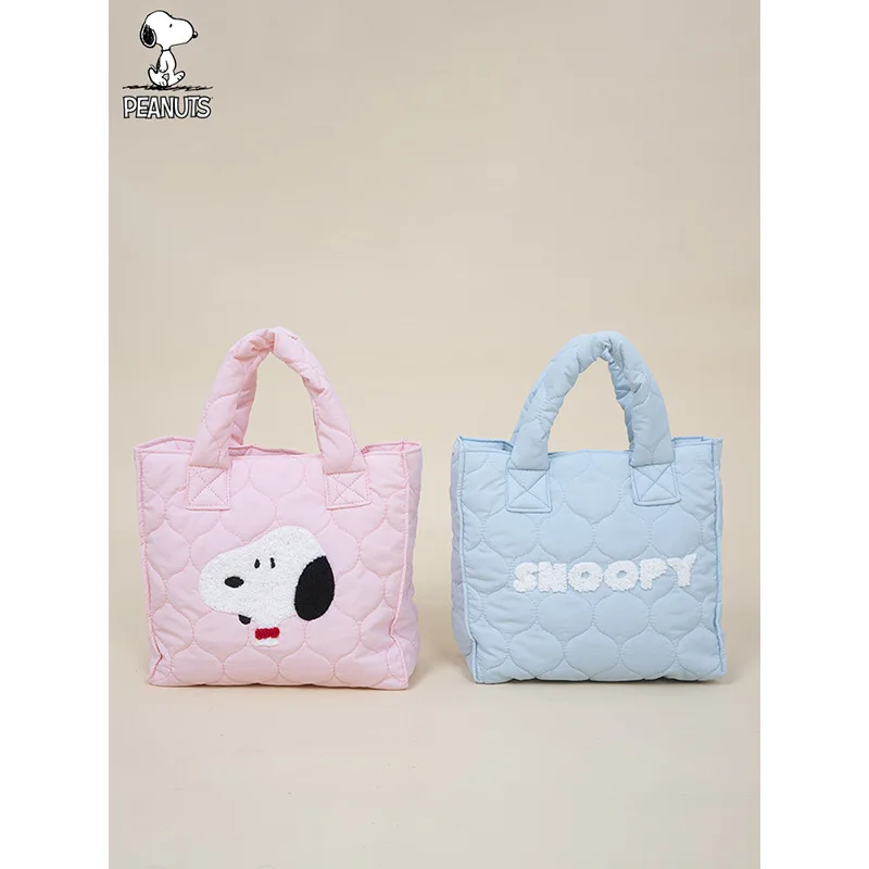 

Kawaii Snoopy сумка мультфильм аниме японская Вышивка Девушка хозяйственная сумка Милая Осень/Зима хлопок большая емкость сумка для хранения