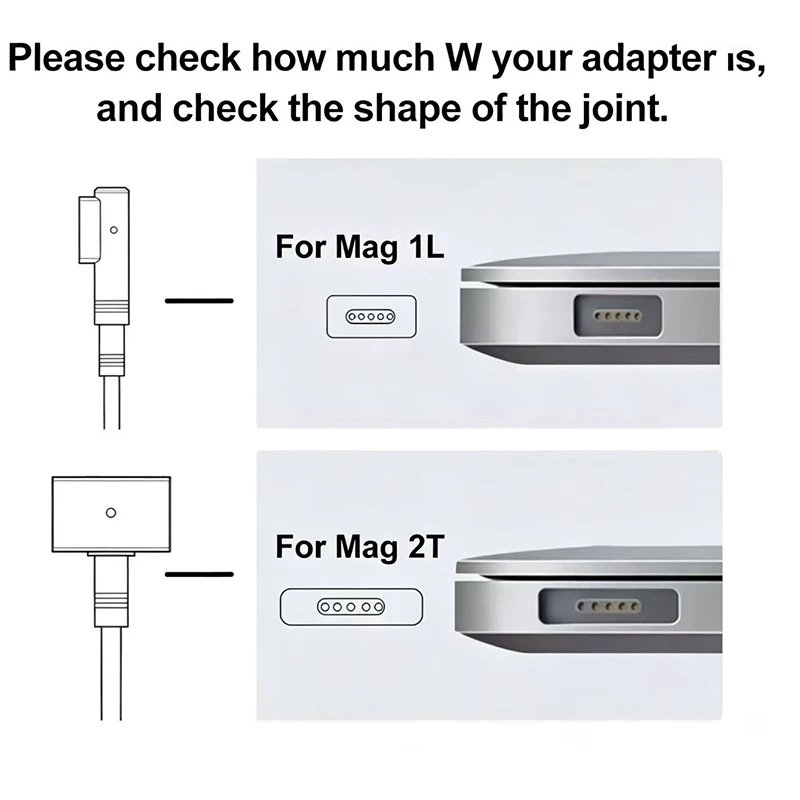 Universal Laptop Charger with USB-C Cable for MacBook Pro and Air - 45W/60W/85W Adapter