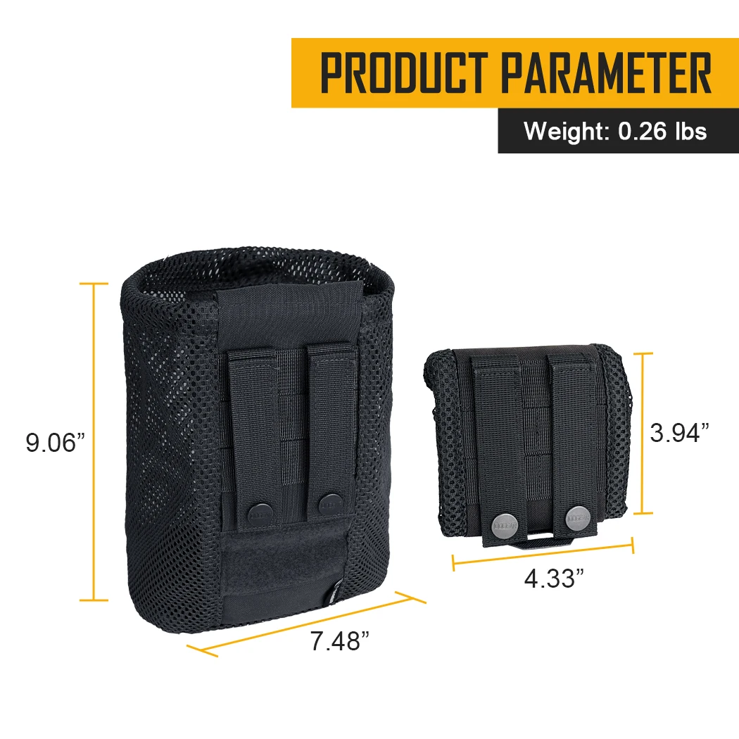 IDOGEAR Tactical MOLLE Mesh Dump Pouch Drop Pouch Foldable