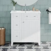 30-Inch Bathroom Vanity Cabinet with Ceramic Basin, Double-Layer Drawer, Deep Drawer and Adjustable Shelf 3