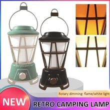

LED Camping Light Solar Flame Light USB Rechargeable Work Light Outdoor Tent Light Hook Handheld Waterproof Flashlight