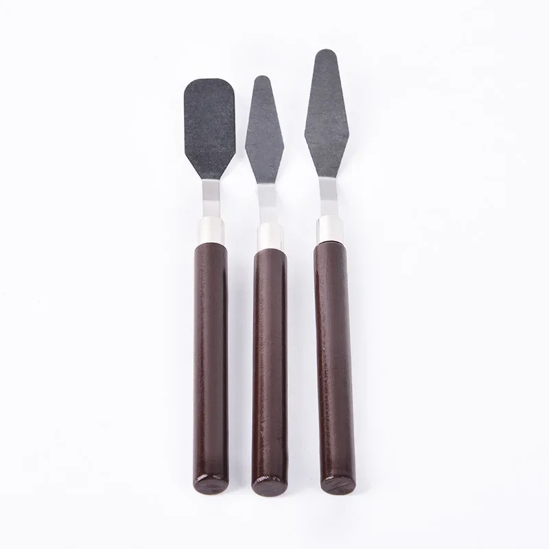 3Pcs Stainless Steel Oil Painting Knives Artist Crafts Spatula Palette Knife Oil Painting Mixing Knife Scraper Art Tools