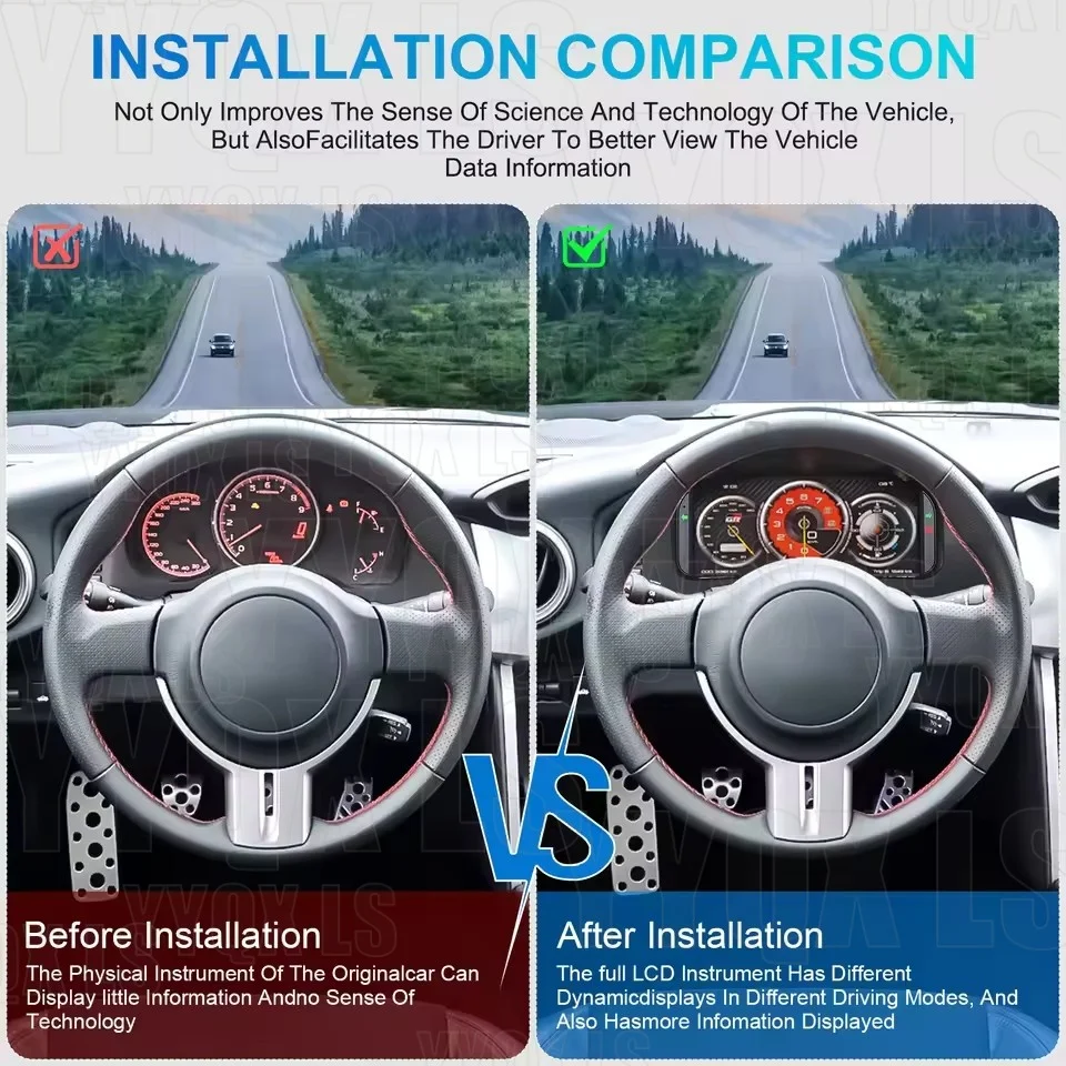 Para Toyota 86 y Subaru BRZ 2016-2019, Panel de Instrumentos LCD, Tablero de Mandos, Velocímetro GPS, Cabina Virtual, Tacómetro, Reloj 4