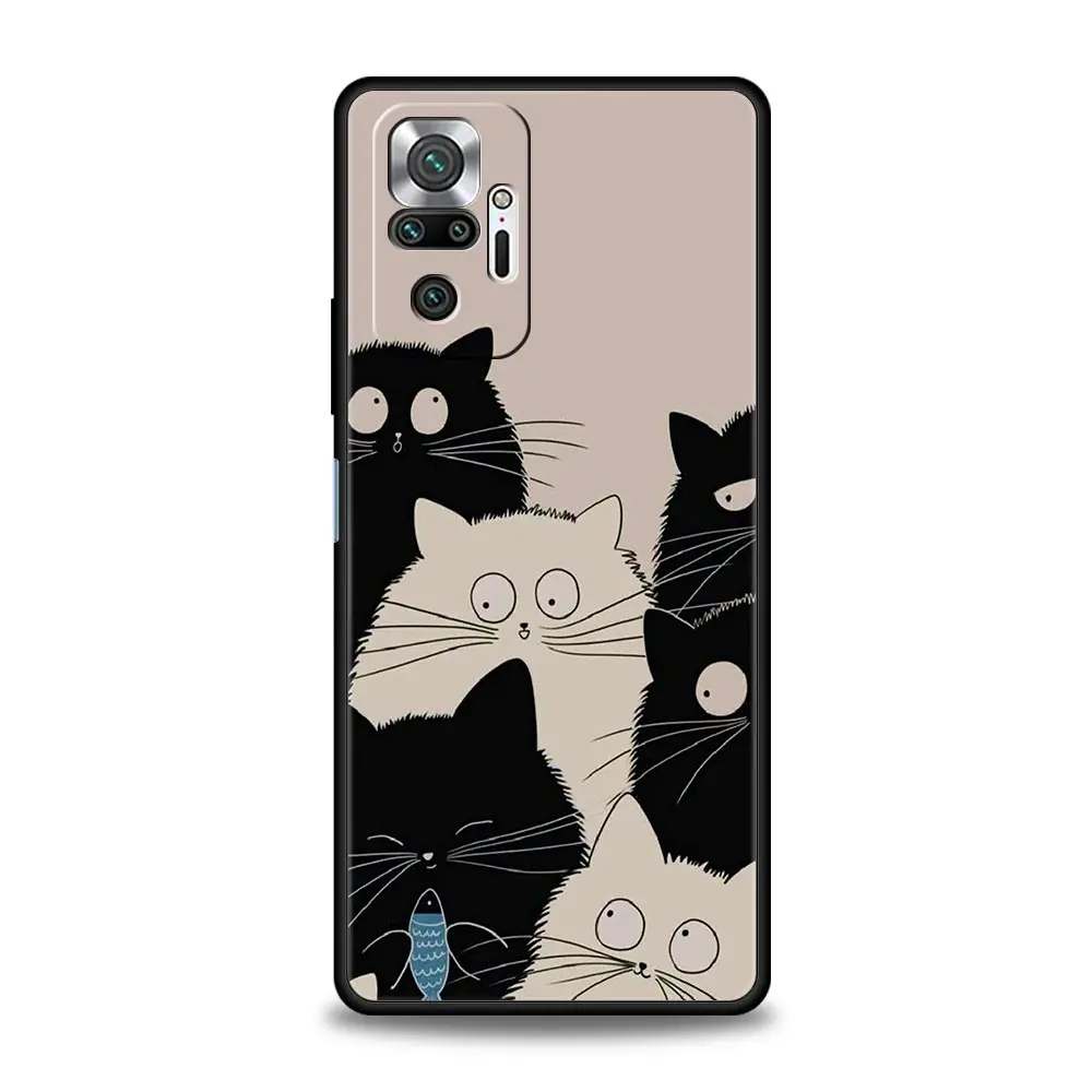 Cartoon Cat Black Phone Case Cover