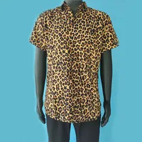 Trend Mens Leopard Printed Shirt Casual Button Shirts Male Sexy Streetwear Shirt 1