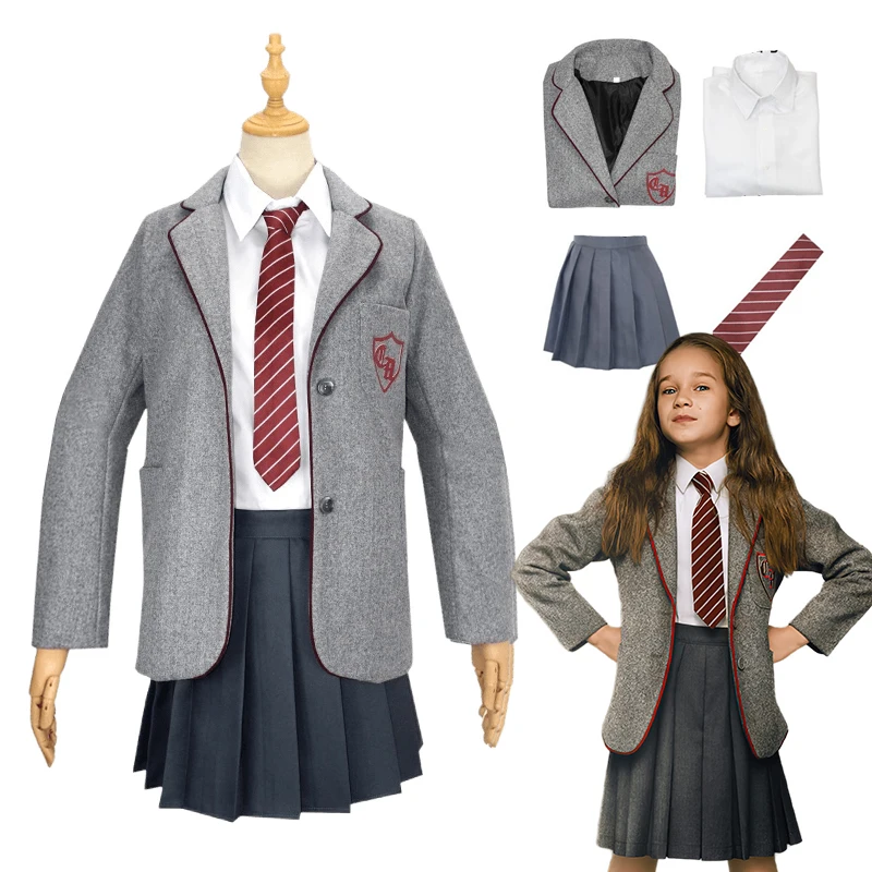 

Kids Matilda Cosplay Costume for Girls Roald Dahl’s Matilda The Musical Costumes Children School Uniform Halloween Clothes
