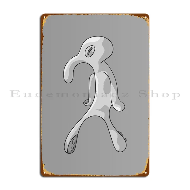 Squid Ward Metal Sign Poster: Vintage Wall Decor Craft Gift